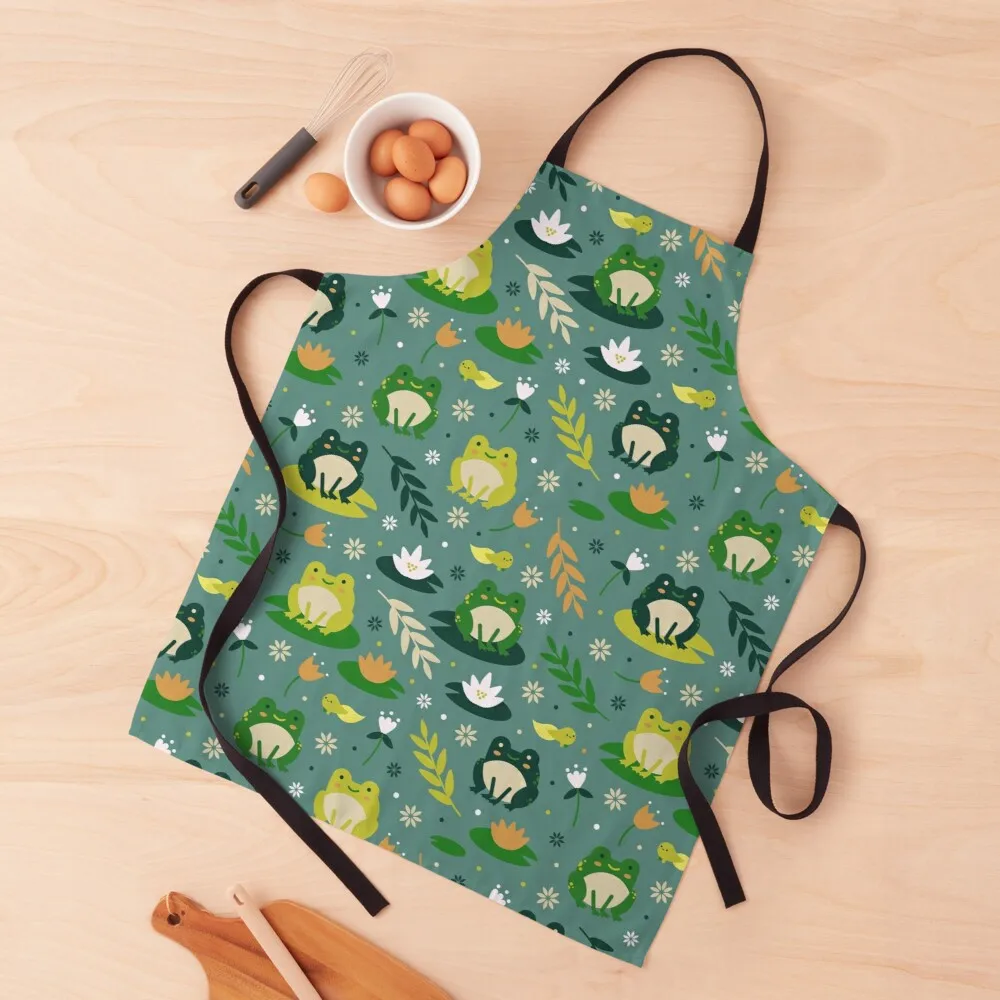 

Cute frogs pattern Apron Things for kitchen hospitality aprons woman work apron