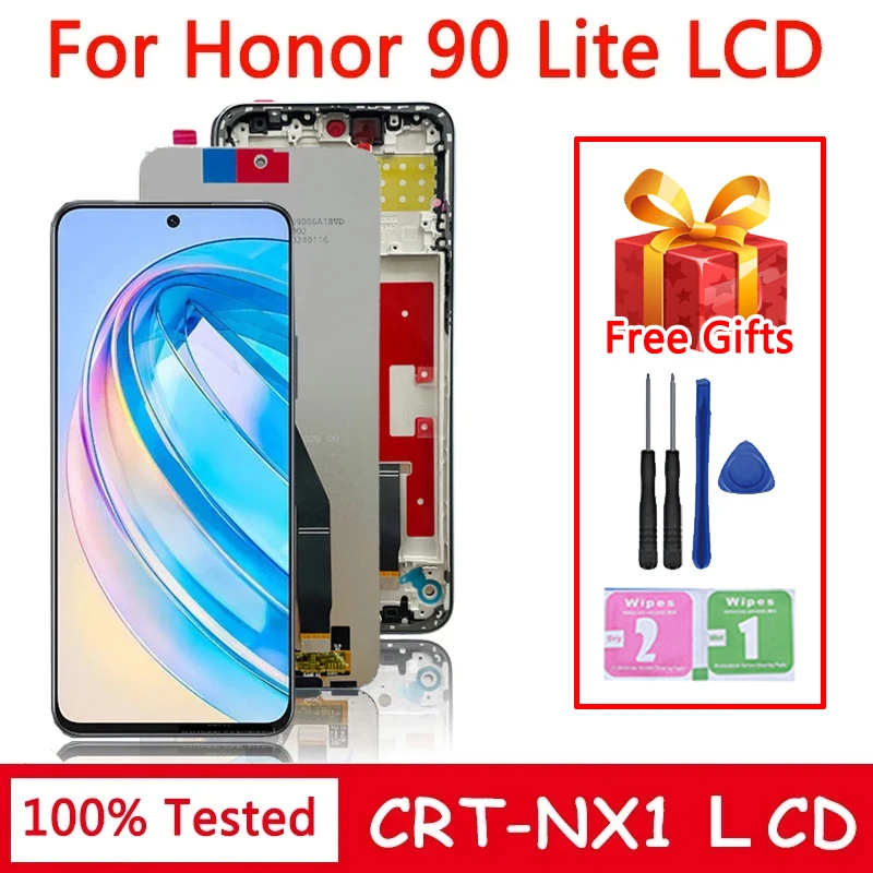 Display with Frame for Honor 90 Lite CRT-NX1 LCD Touch