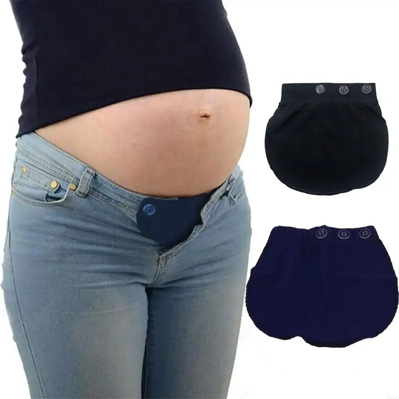 D55E Adjustable Elastic Pants Belt Extension Buckle Button Lengthening Extended for Pregnancy Pregnant Women Supplies