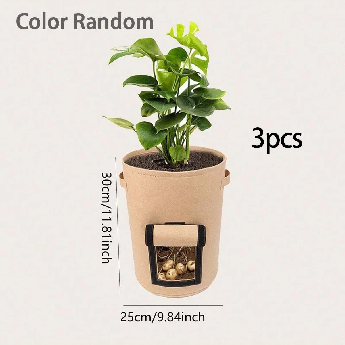 3pcs - Classic style indoor and outdoor planting containers suitable for fruit, vegetable, flower, and tree planting containers