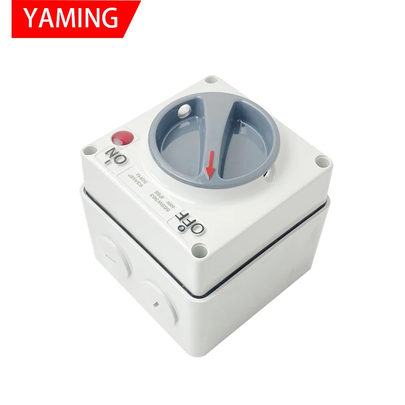 Interruptor impermeável exterior trifásico do interruptor 63a