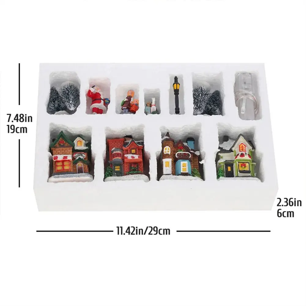 Negozio di regali di strada di villaggio di Natale animato con luce LED e musica, figurine in resina Simpatico Babbo Natale per decorazioni festive B/O 15 Negozio di regali di strada di villaggio di Natale animato con luce LED e musica, figurine in resina Simpatico Babbo Natale per decorazioni festive B/O 15