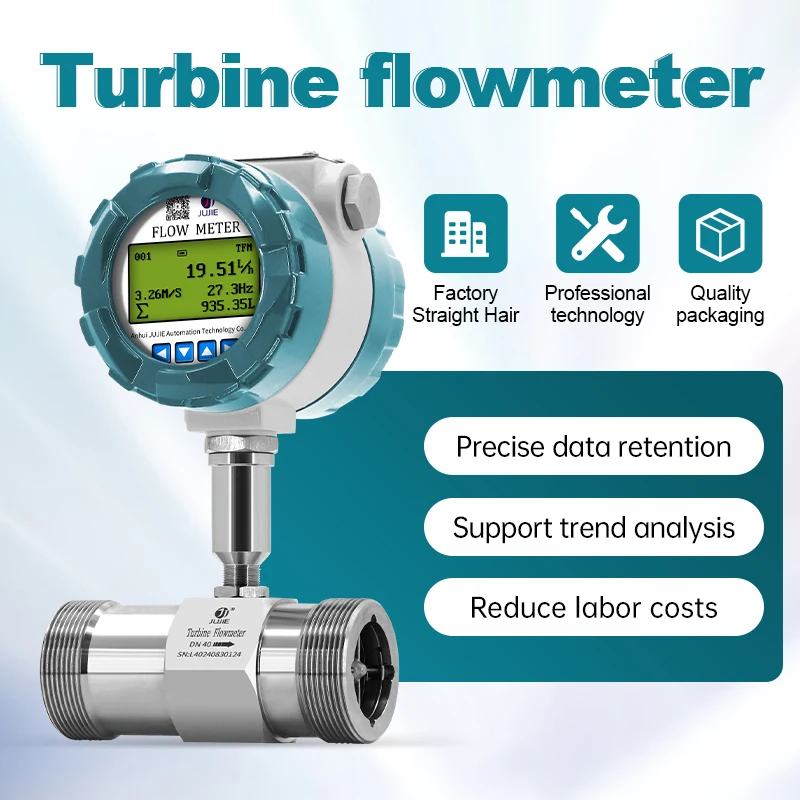 Industry Digital Fuel Flowmeter Pulse 4-20mA RS485 Output Thread Connection Water Drinking Fuel Milk Cooking Oil Flow Mete
