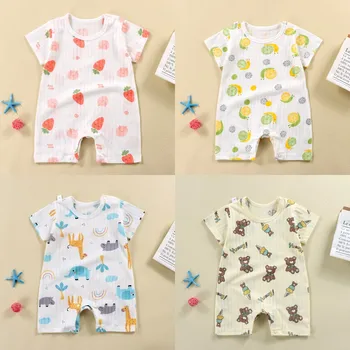Summer Baby Jumpsuit Short Sleeved Newborn Boys Girls Romper Baby Jumpsuit Kid Clothes Children's Clothing