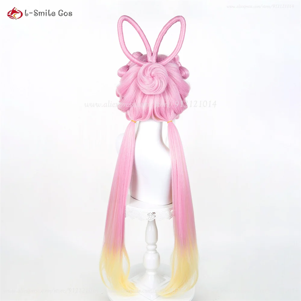 Elysia Cosplay Wig 100cm Pink Pre-Crimped Heat Resistant Synthetic Hair Anime Perücke 7