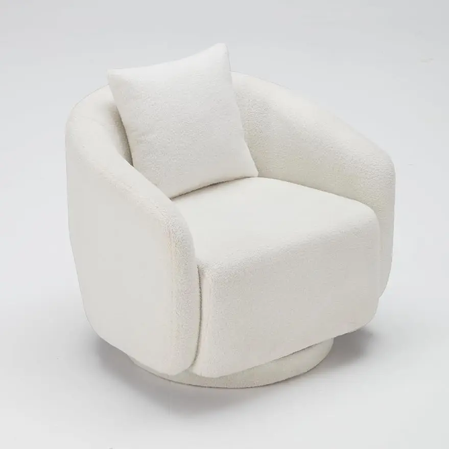 

Farini Swivel Accent Chair Armchair, Round Chair for Living Room Bedroom Waiting Room Office(White)