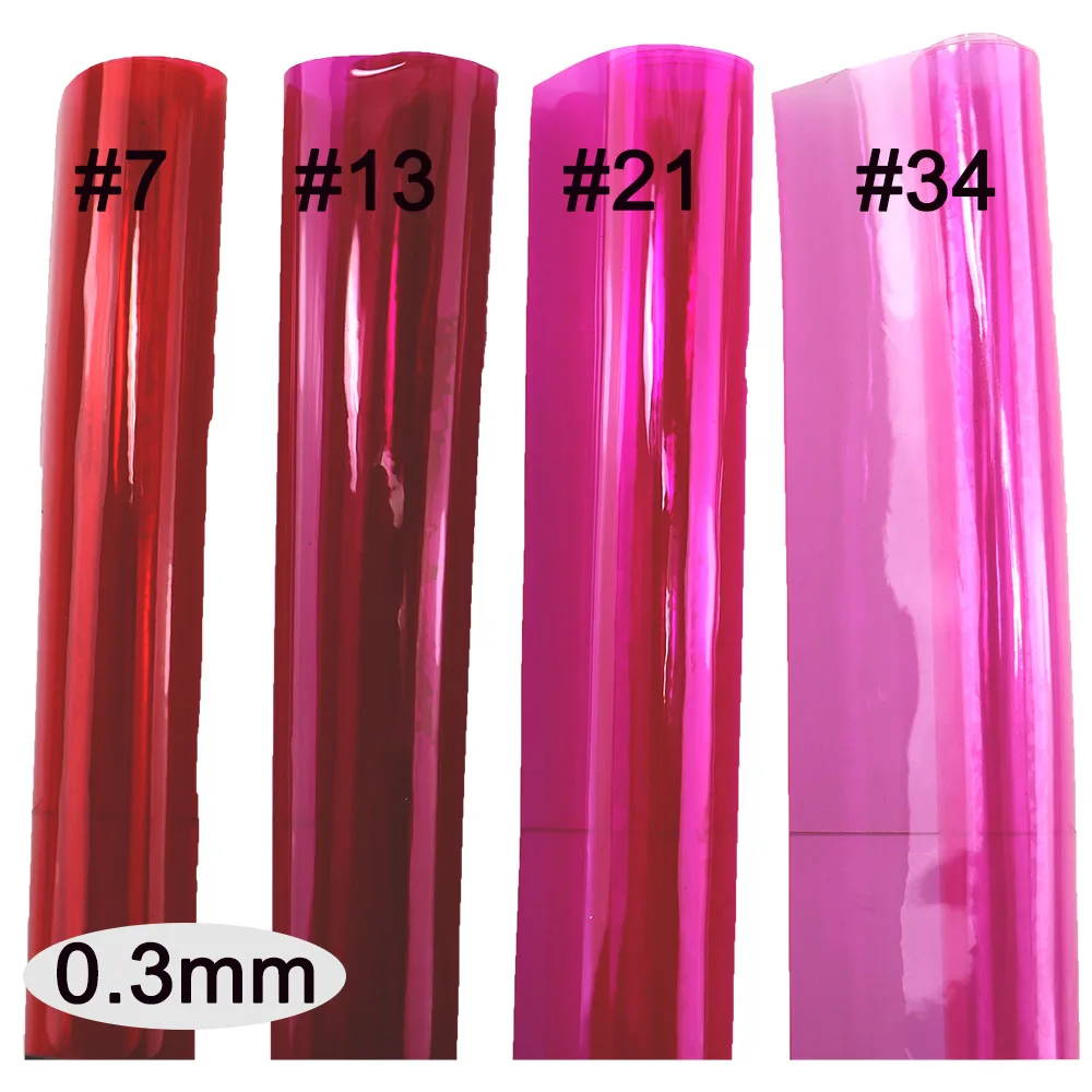 Leather Fabric Vinyl Sewing Fabric Vinyl Fabric 30x120cm Roll Neon Pink Colorful Clear Transparente PVC Film Vinyl Faux Leather Fabric Soft Glass Cloth Waterproof For Bag BH050