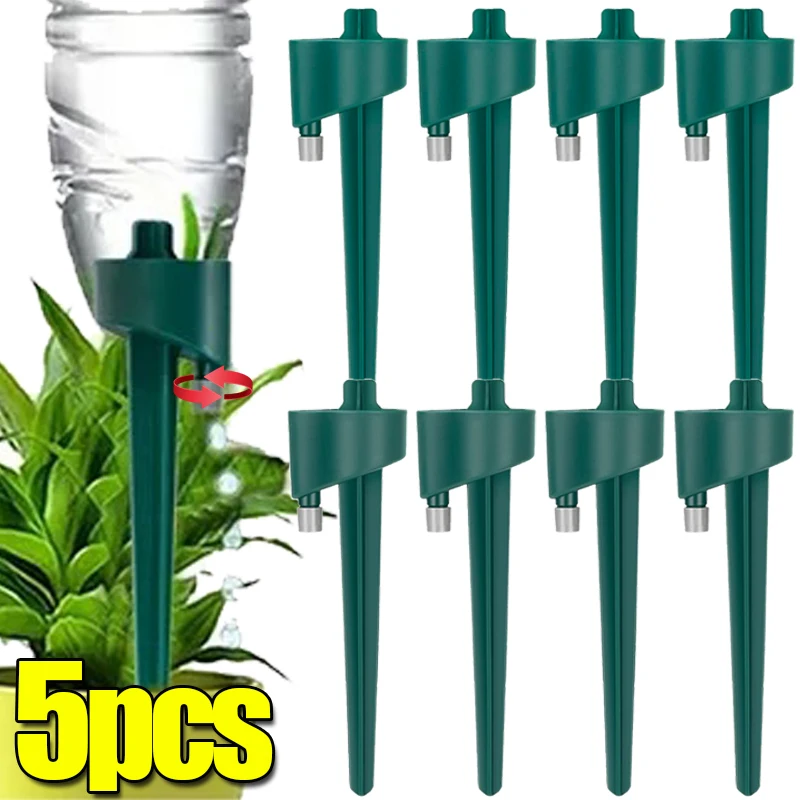 

1/5PCS Auto Drip Irrigation Watering System Adjustable Water Speed Plant Watering Device Plug In Spike Dripper Kit Garden Supply