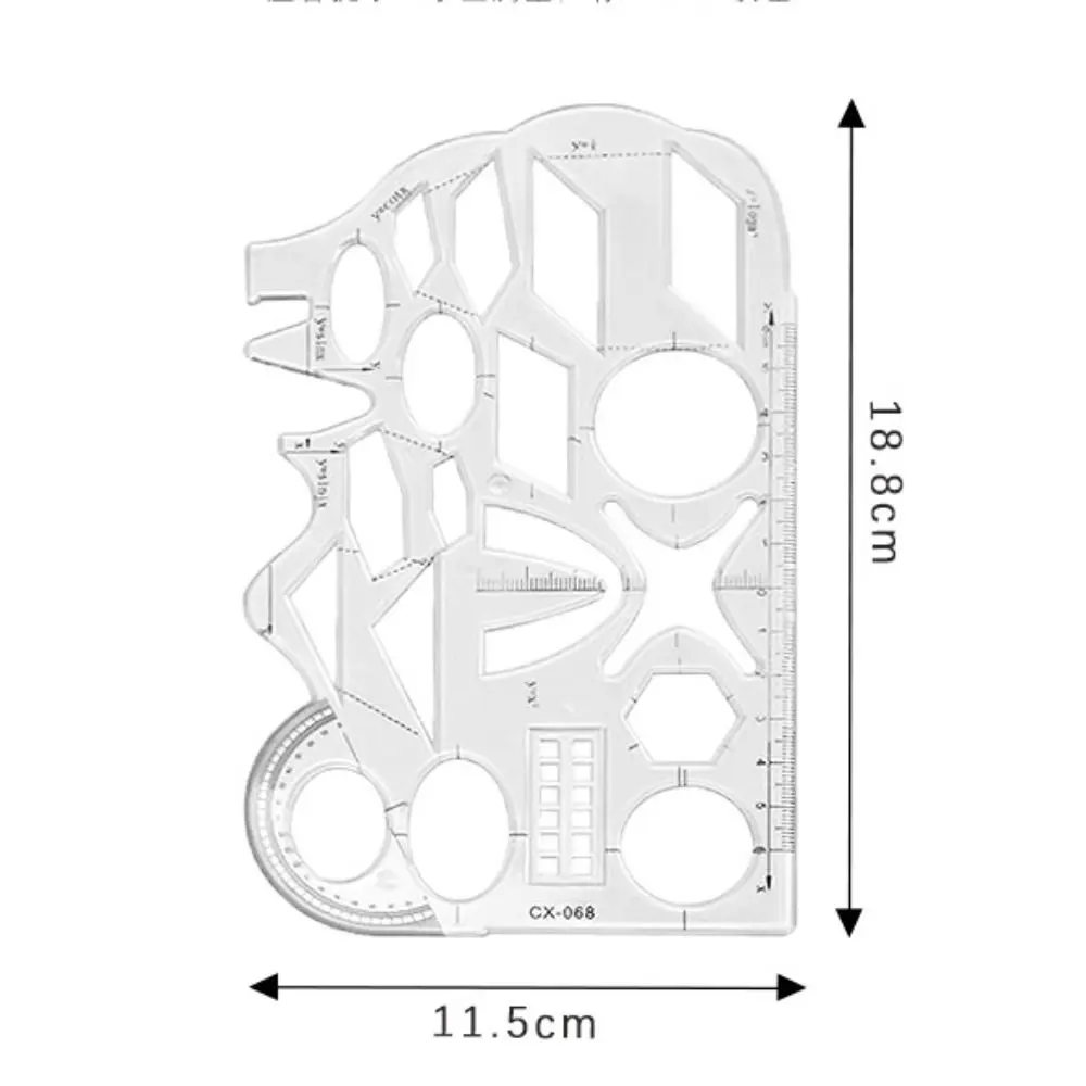 부드러운 코끼리 모양의 창의적인 문구 선물 학생 학습용 측정 도구 자, 각도기, 수학 기능 자