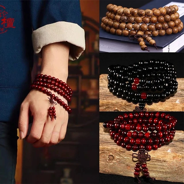 Buy Tibetan Buddhist Mala Buddha Bracelet Natural Wood Bead Bracelet Om Meditation  Yoga Prayer Bracelets at Amazon.in