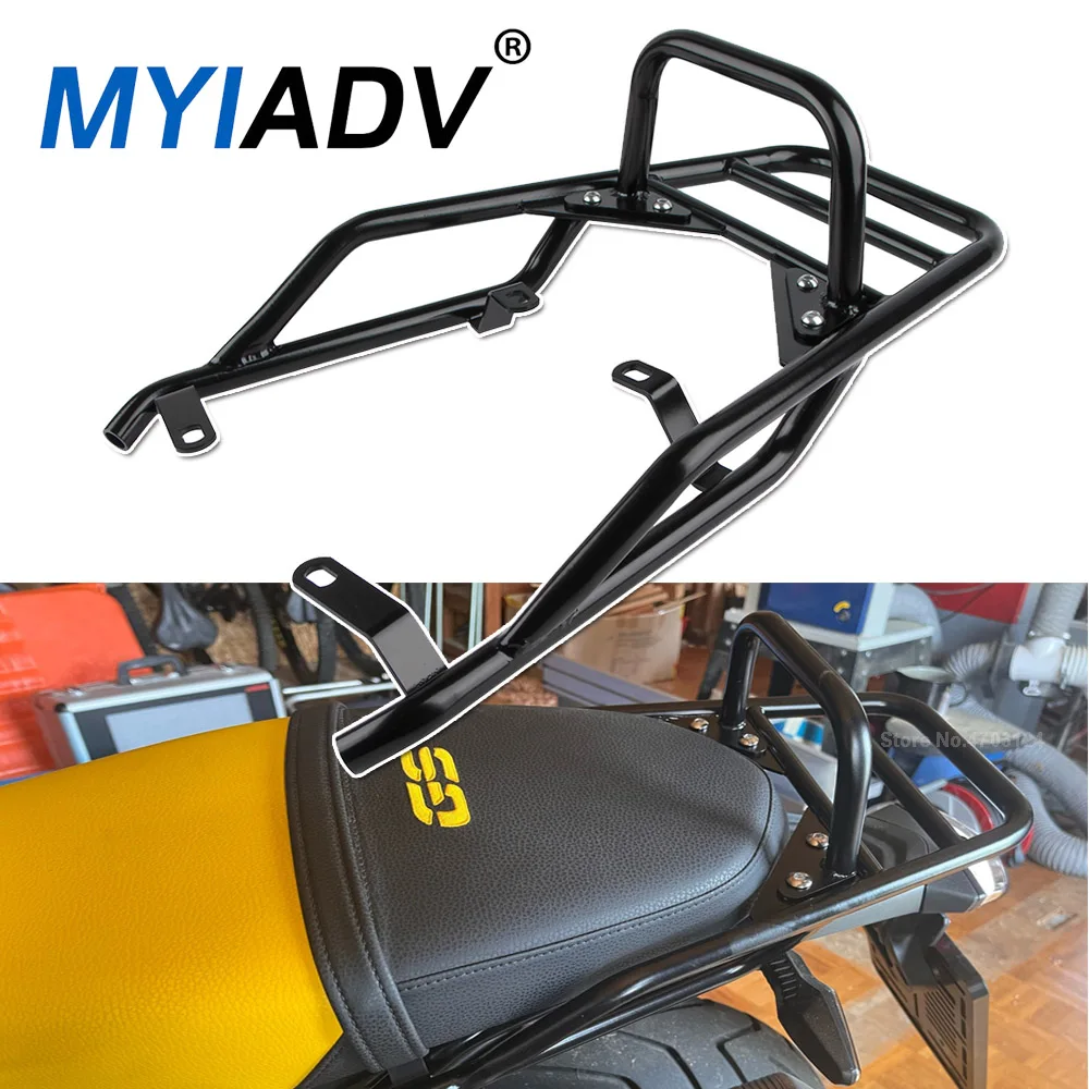 Motorcycle Panniers Rack For BMW R NINE T R9T 2014- Scrambler Racer Pure Urban Rear Seat Luggage Carrier with Handle Grip