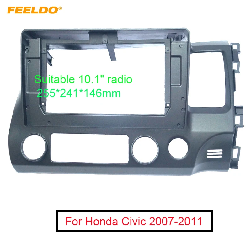 

FEELDO Car 2Din Audio Facia Panel Frame Fitting Adaptor 10.1 Inch For Honda Civic(RHD)2007-2011 Radio DVD Dash Trim Kits