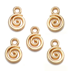 40pcs Multi - Color Swirl Alloy Charms for DIY Jewelry Making, 8x11mm (KC gold)