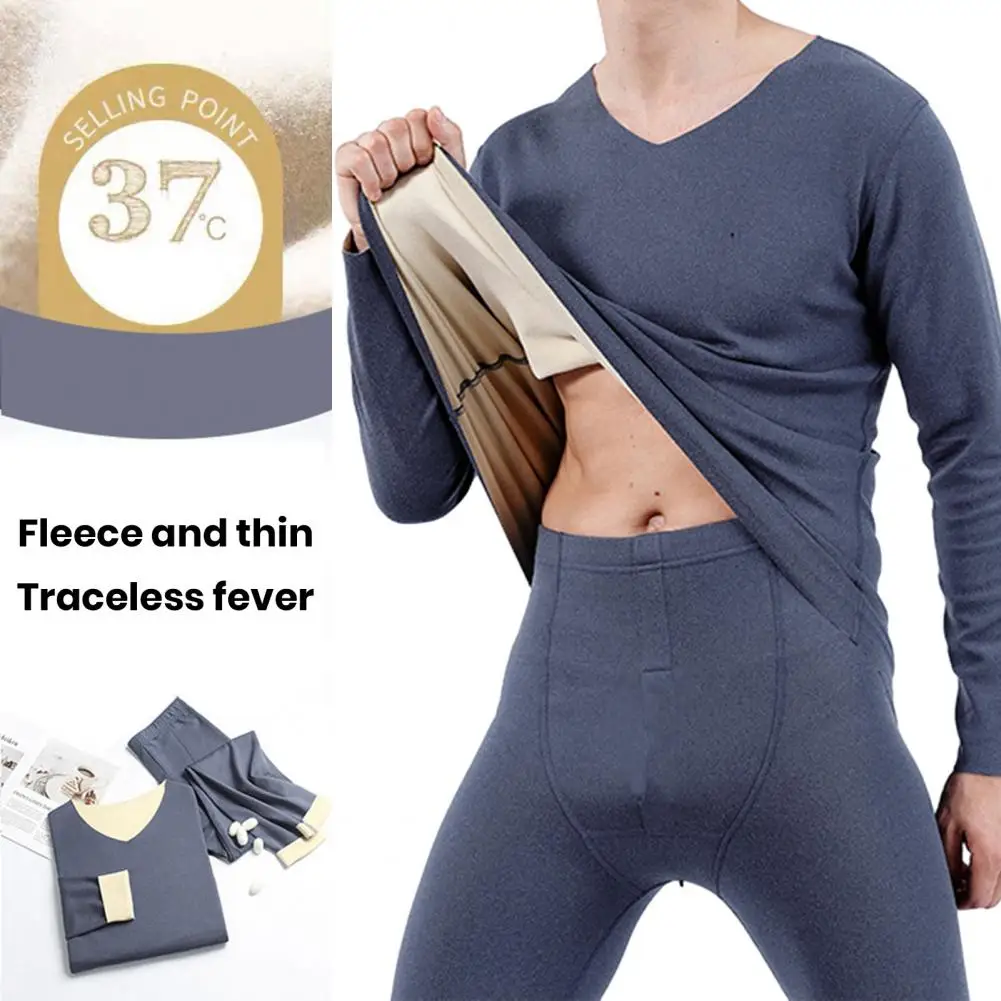 

Winter Fleece Long Johns Men Thick Thermal Underwear Set Keep Warm Tops Legging Set Man Sport Set Thermo Underwear Male Clothing