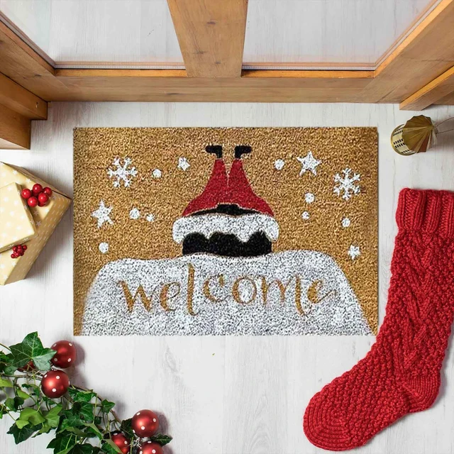 Snowflakes Doormat, Christmas Holiday Rug, Outdoor Welcome Mat, Snow Flake Door  Mat, Custom Personalized Doormat, Holiday Home Decor 