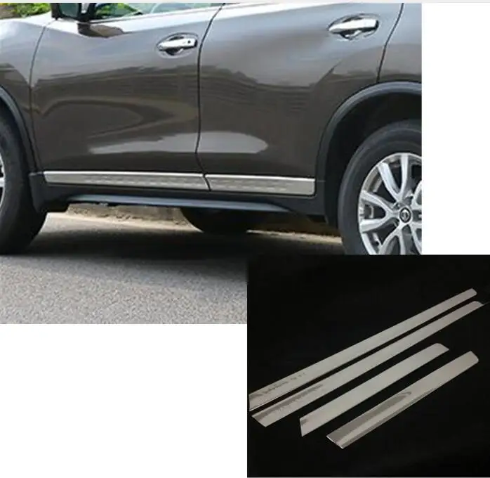 

FOR Nissan X-Trail Rogue T32 2014 2015 2016 Stainless Steel Door Body Side Molding Strip Trim Cover Styling Accessories Parts Z