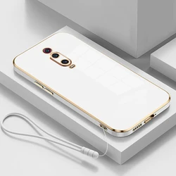 Luxury Square Plating Shockproof Phone Case for Xiaomi Mi 9T Pro and Redmi K20 Pro (Gs6D White)