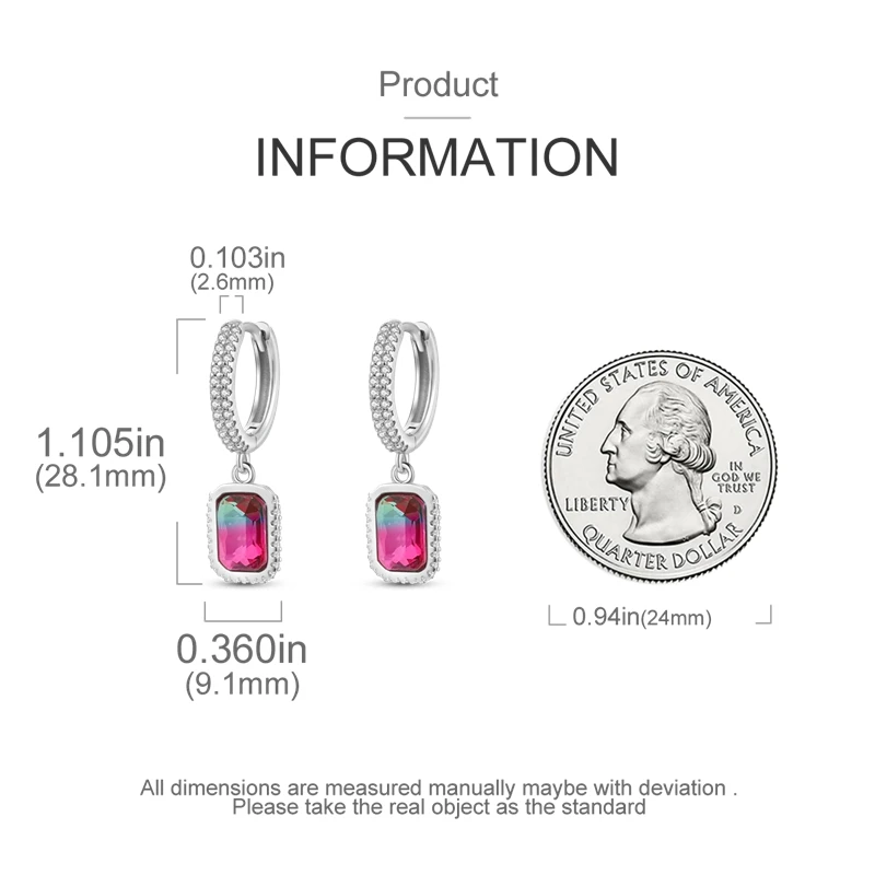 Hot Classic Original 925 Sterling Silver Earrings Colorful Circle Hoop Earrings For Women Party Wedding Engagement Jewelry Gift