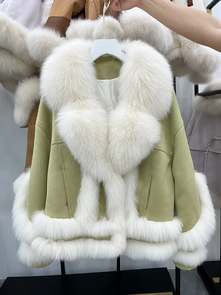 

Женский пуховик с воротником из натурального Лисьего меха, зимняя Роскошная пуховая куртка, новинка 2023