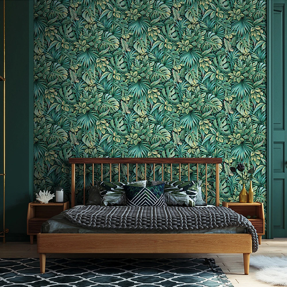 modern home living room quarto verde planta 04