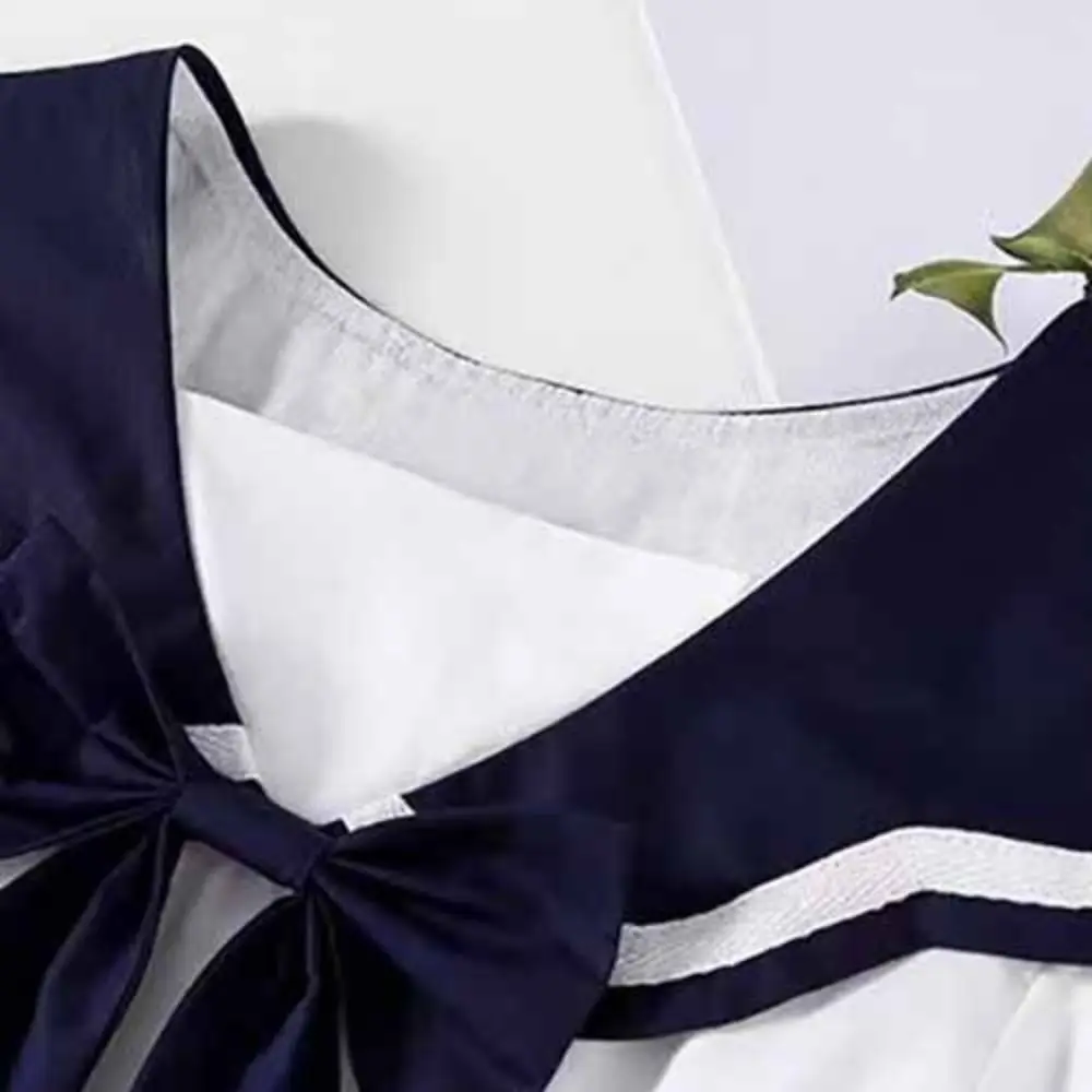 Elegant Bow Girls Preppy Style Dress Teenagers Party Summer Kids Dresses Beach Vacation Pleated Children Princess Dress Students