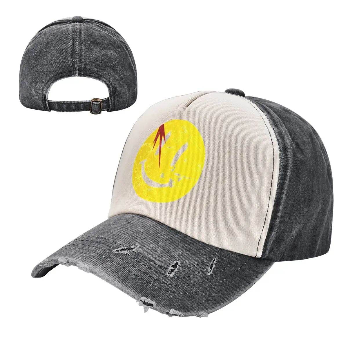 

Unisex Fashion Watchmen Symbol Smile Vintage Washed Baseball Caps