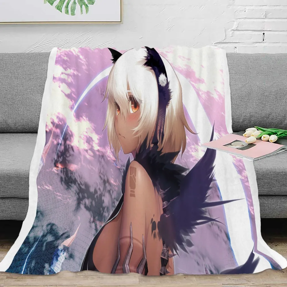 

Black Rock Shooter Blanket Printed Plush Bed Blanket Throw for Bedroom Portable Flannel Blanket Warm Gift Travel Home Decor
