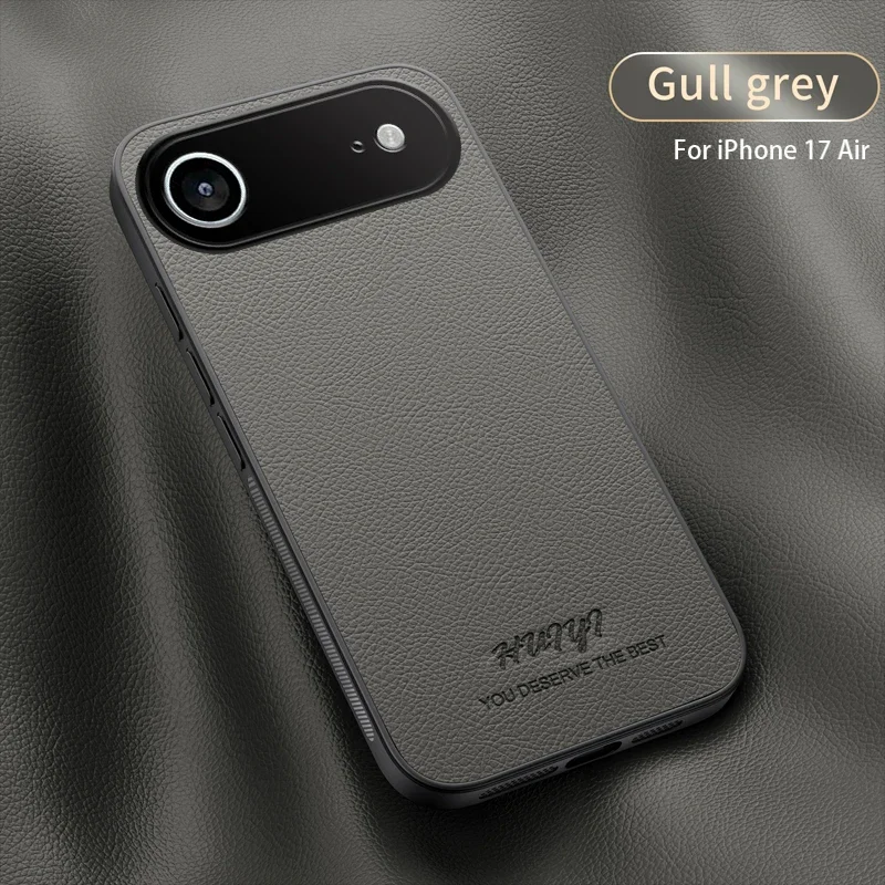 Leather Matte Soft Frame Case for Iphone 17.