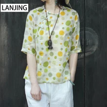 

2021 summer new ramie print travel literatur streetwear women clothes vintage t shirt women fashion tops Cotton Casual