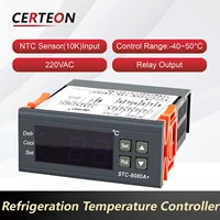 Contrôleur de Température STC-8080A+ pour Chambre Froide Réfrigérateur Congélateur Dégivrage Affichage Numérique Régulateur Intelligent Haute Précision 1
