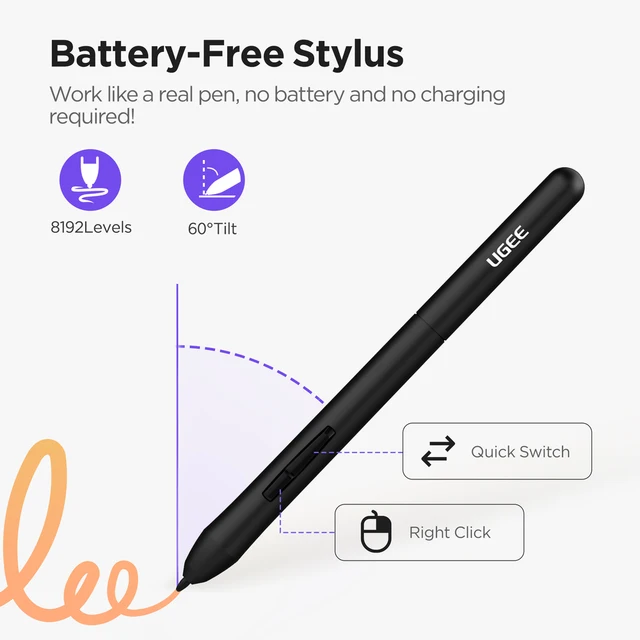 Tavoletta Grafica UGEE S640 - Ultra Sottile, Penna Senza Batteria, 8192 Livelli Pressione, Compatibile Con Windows/Mac/Android - Foto 13