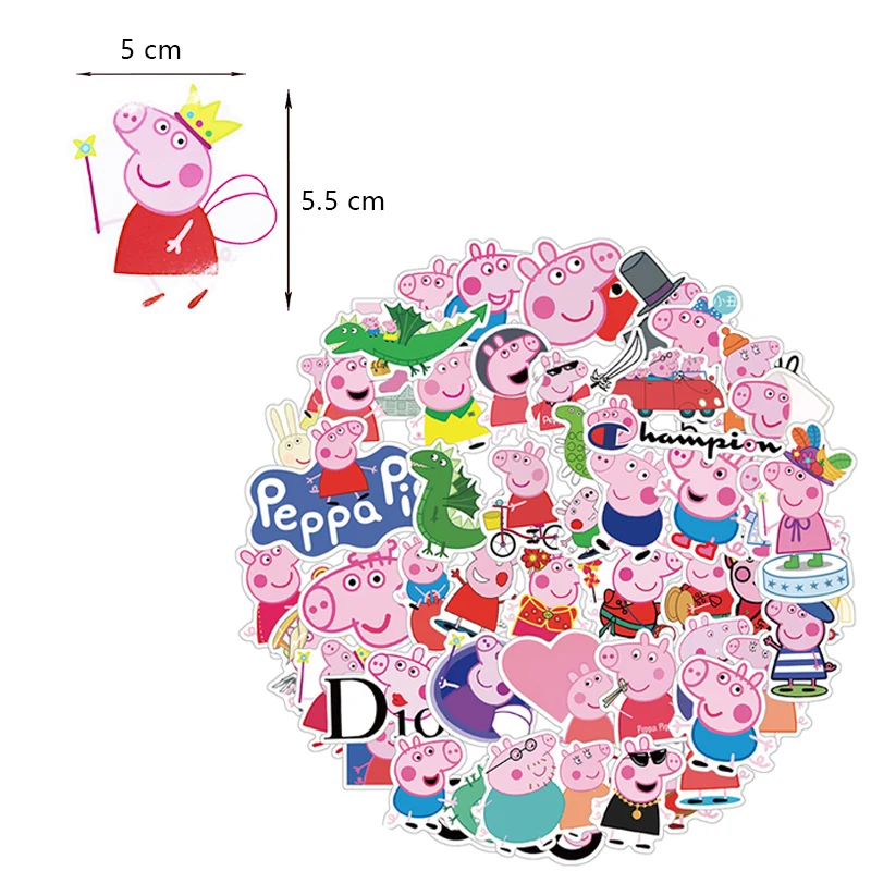 thumbnail image 1 of Globo de látex para decoración de fiesta de cumpleaños de Peppa Pig, suministros para eventos infantiles, pancarta, fondo, vajilla desechable, plato y vaso, 1 of 5