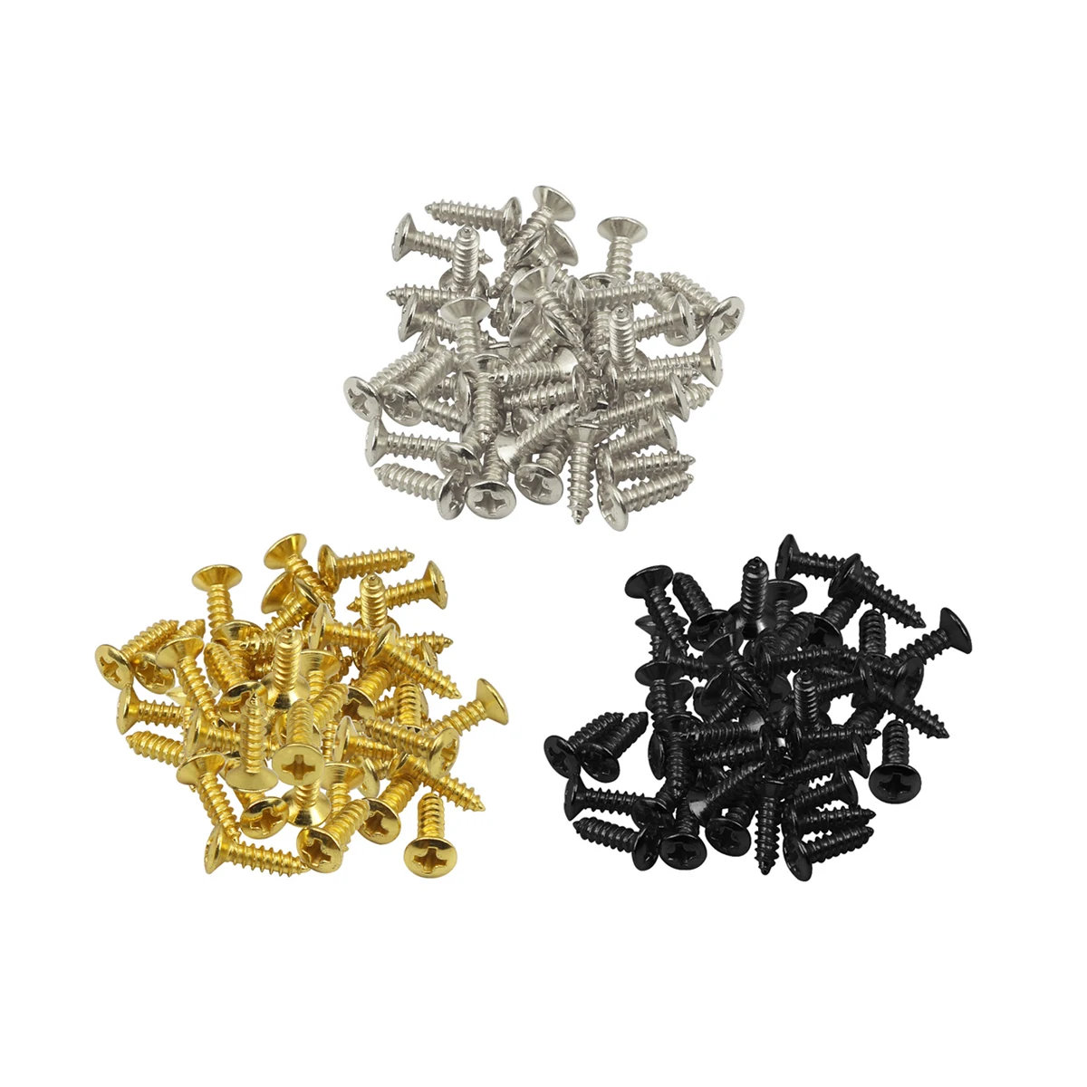 Guitar Pickguard Mounting Screws 25PCS for Electric Bass Parts Chrome/Black/Gold Choose