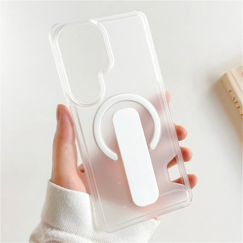 Slim Clear Matte Shockproof Card Slot Case with Ultra Grip & MagSafe Compatible Magnetic Holder