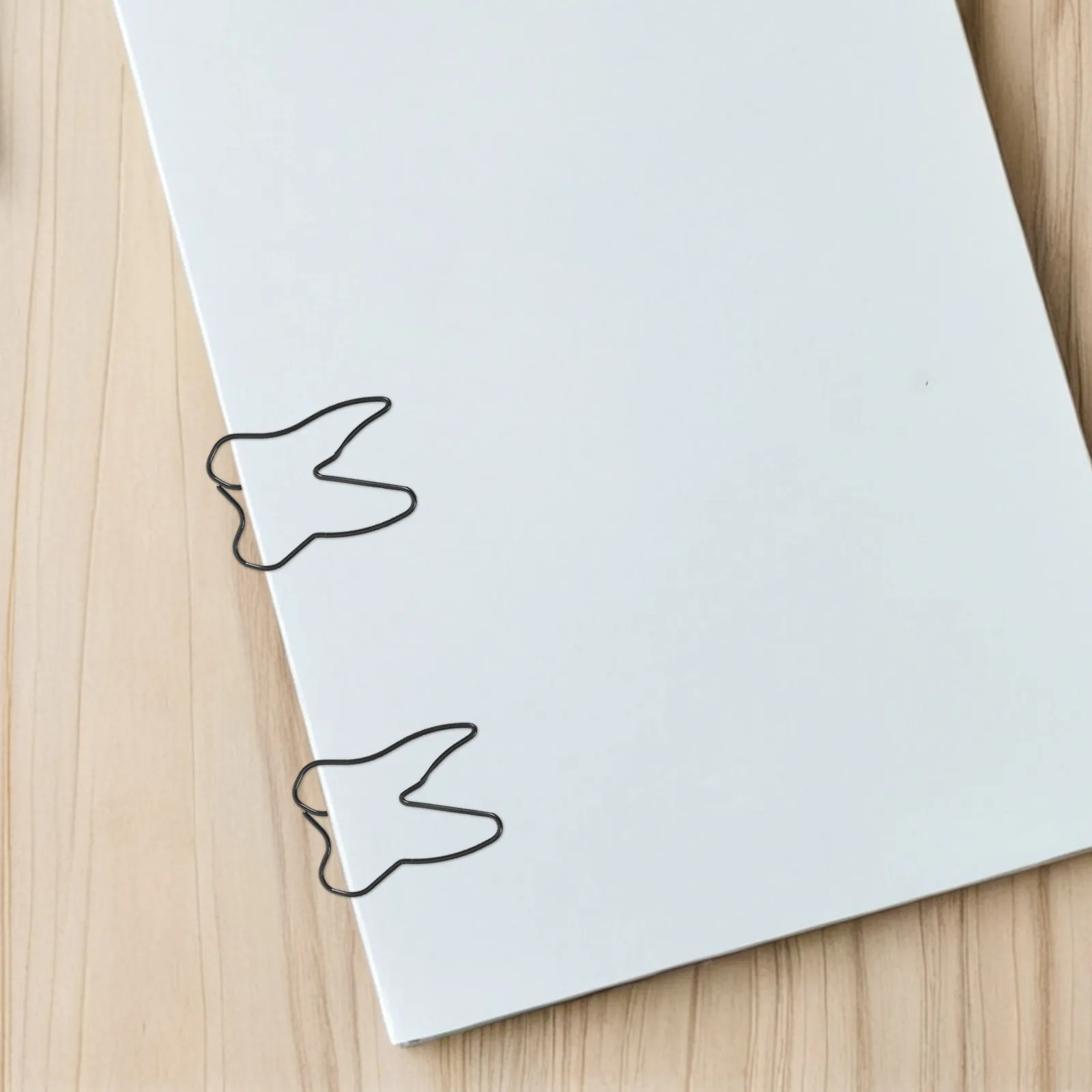 100Pcs 검은 종이 클립 치아 모양 사무실 문서 용 크리 에이 티브 클립 노트 학생 문구 치아 종이 클립