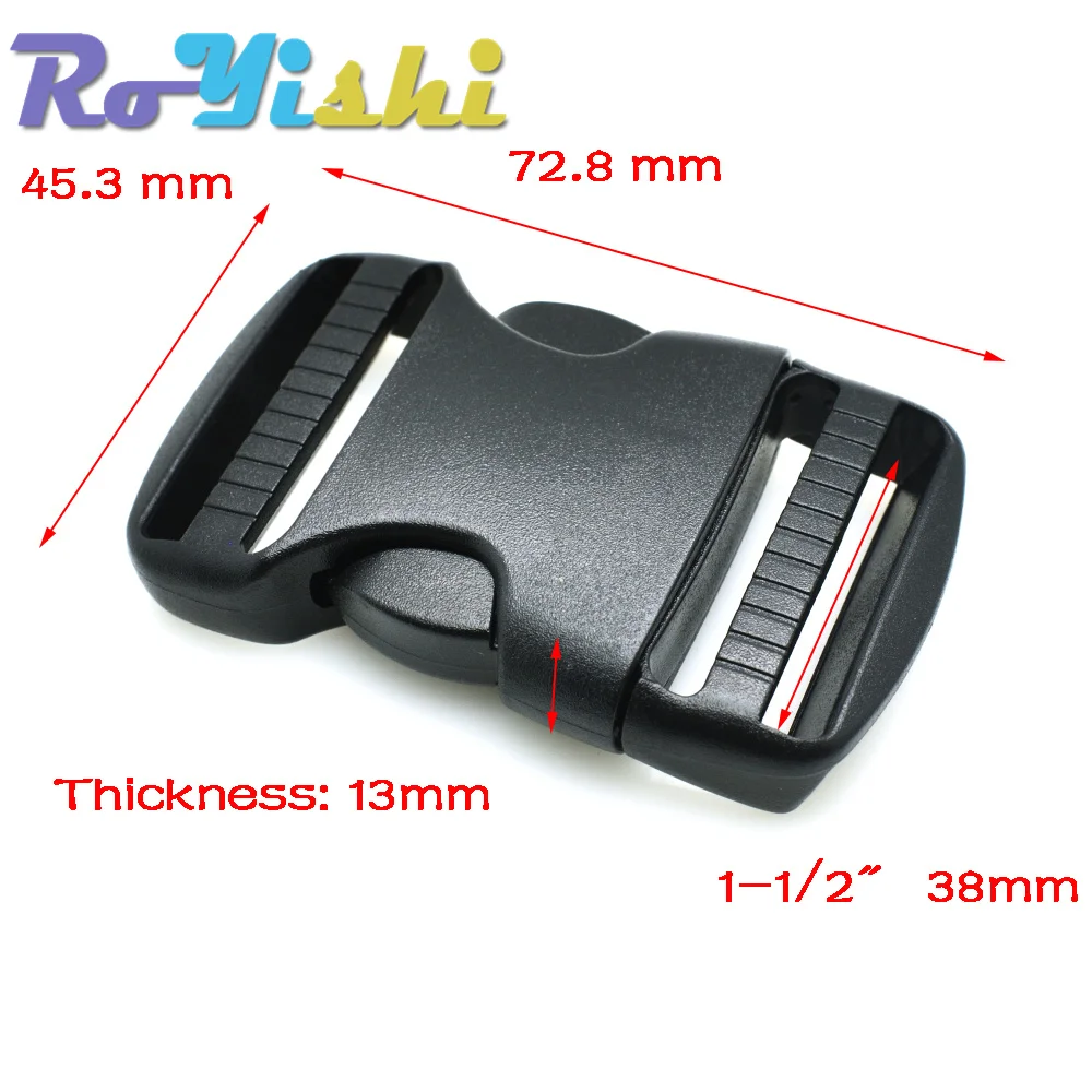 X5,16 Mm, 20 Mm, 25 Mm En Plastique Noir Boucles Side-release Incurvé Wienerlock