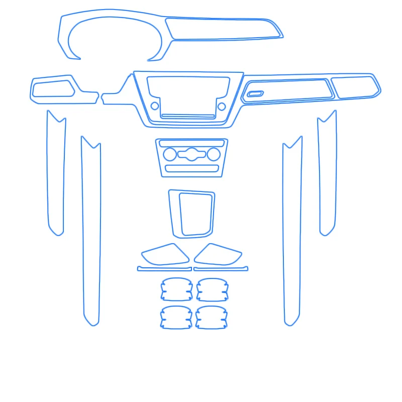 

TPU Transparent Film for VOLKSWAGEN VW Touran 2016-2019 Car Interior Sticker Center Console Navigator Gear Dashboard Door Panel