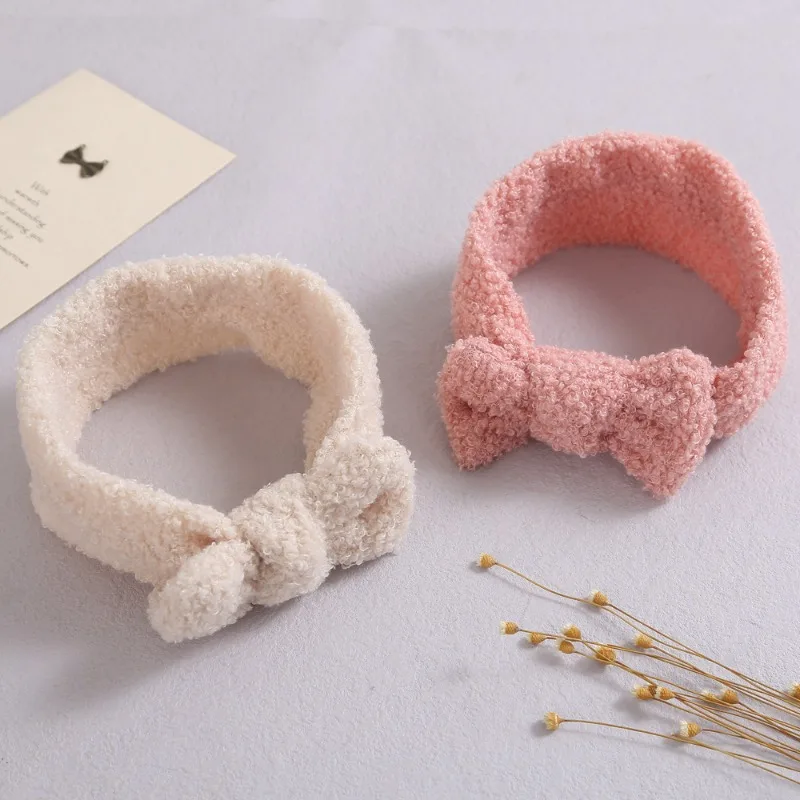 Autumn/Winter Double-Layer Large Bow Elasticated Soft Headband Baby Headband Children's Plush Hairband Kids Headwear