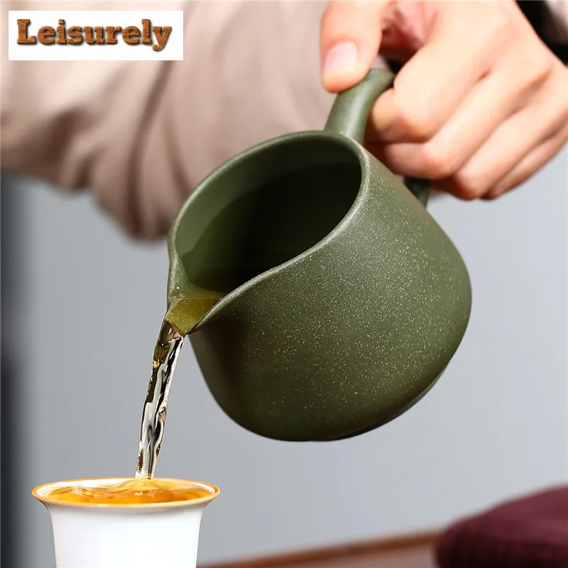 270ml Yixing Purple Clay Tea Pitcher Divide Tea Cha Hai Dispenser Raw Ore Bean Green Mud Justice Cup Fair Mug Chinese Tea Set