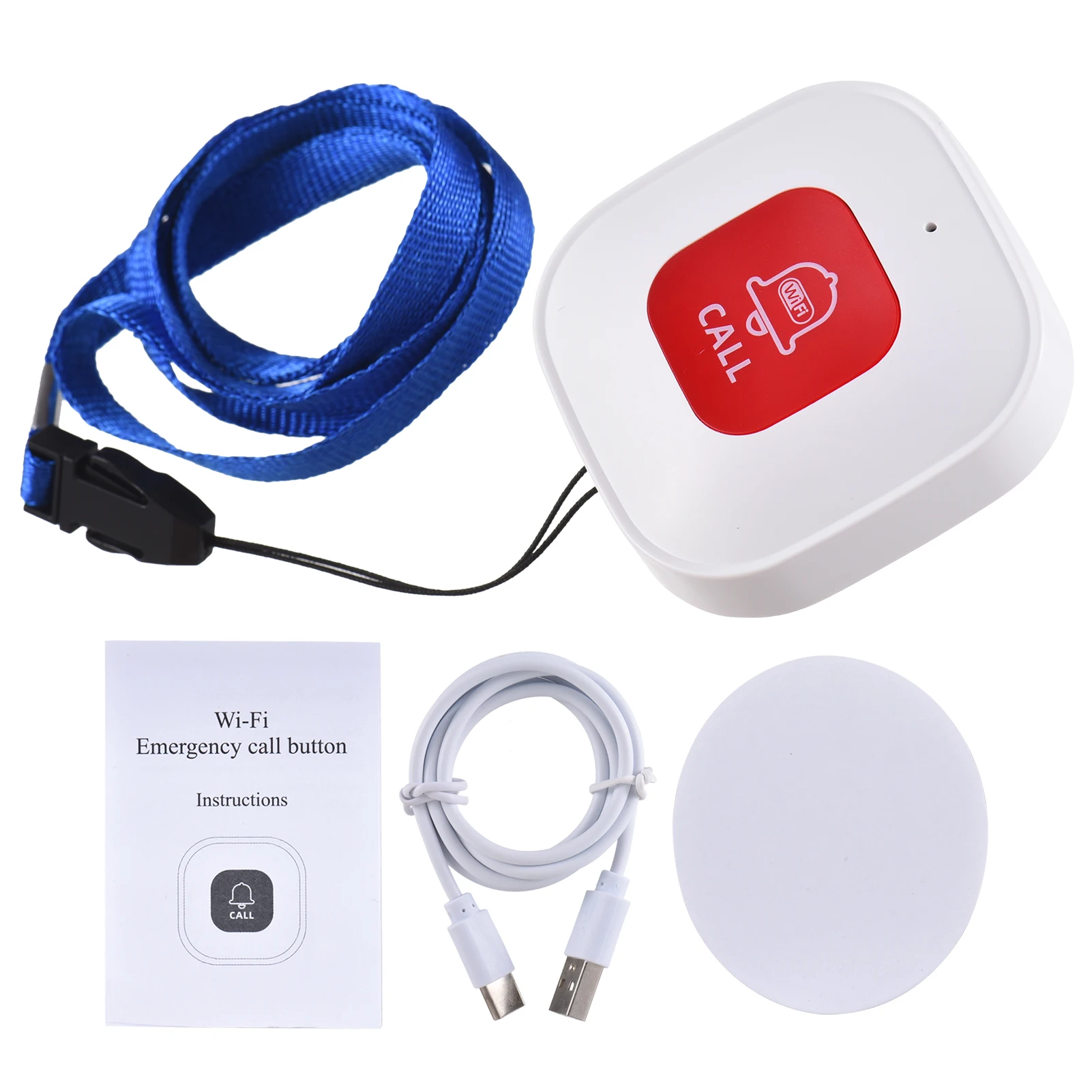 WiFi Smart Emergency Alert System For Seniors - SOS Button Calls Caregiver's Phone, Wireless Life Alert