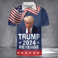 Trump 2024 Graphic Polo Shirts For Mens 3D Print America US Flag T-shirt Streetwear Donald Fans Polo Shirts Clothes Golf Wear 1