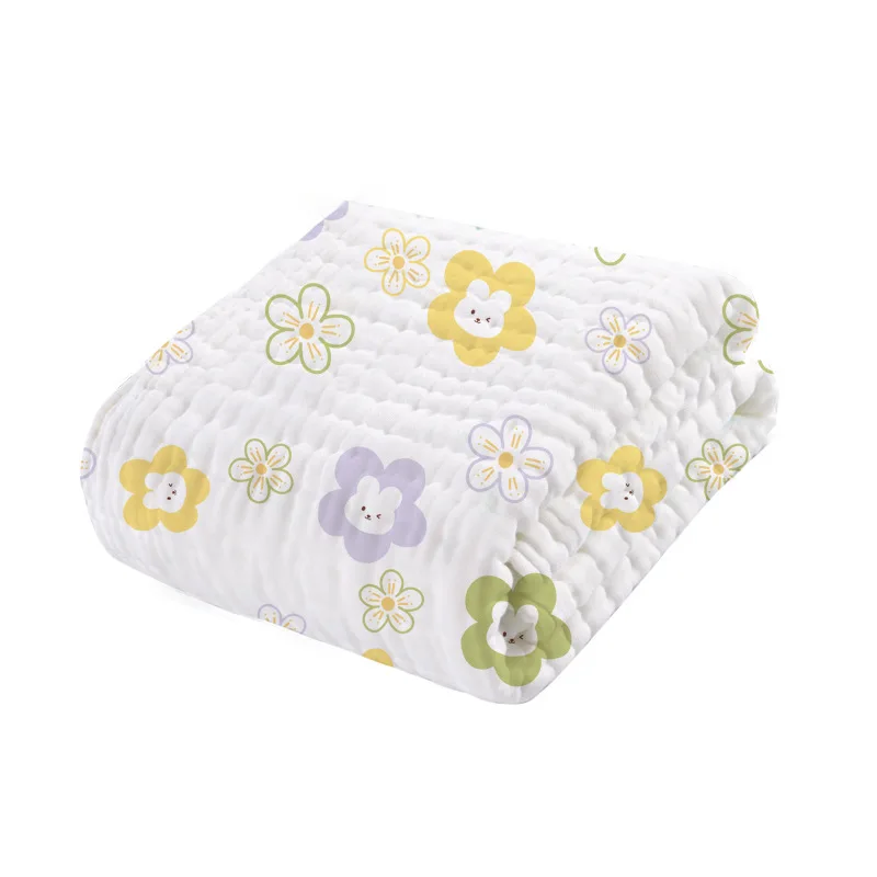 Baby Bath Towel Cotton Infant Skin-friendly Soft Thickened Shower Towel Cartoon Animal Warm Breathable Kids Air Condition Quilt