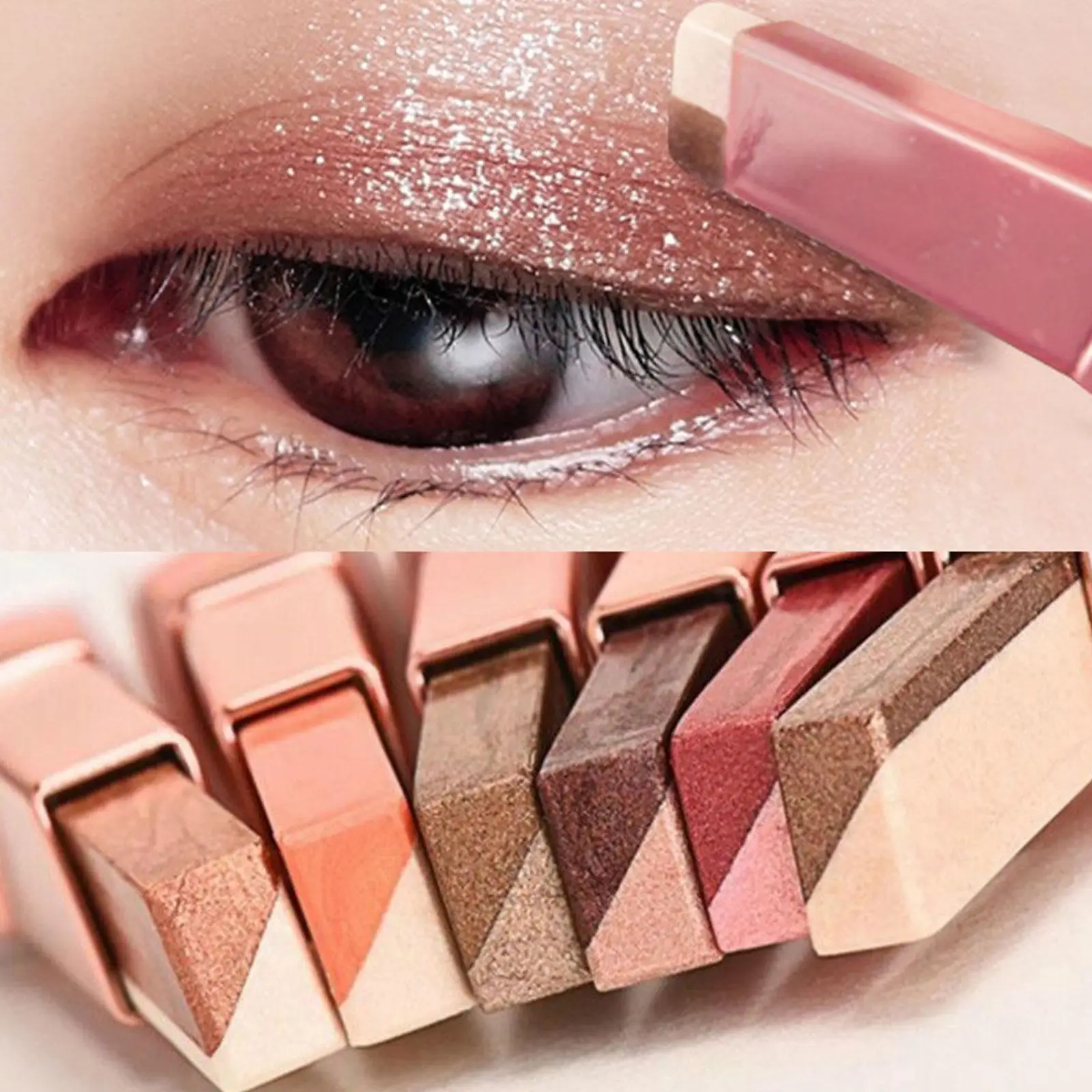 Two-tone Eyeshadow Stick Waterproof Shimmer Cream Double Colour Eye Shadow Makeup Pen Long Lasting eyeshadow stick eyeshadow pen makeup pen