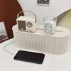 Large Cable Management Box with Lid | Portable Oval Desktop Organizer to Hide & Sort Wires for Home Office 5