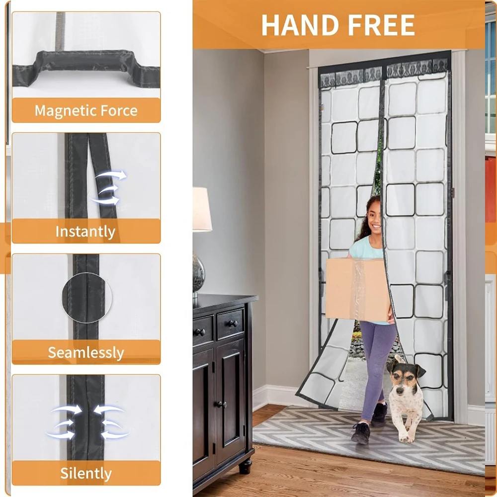 Thermal insulation door curtain - magnetic warm for winter door wind and cold suitable for air-conditioned rooms 5