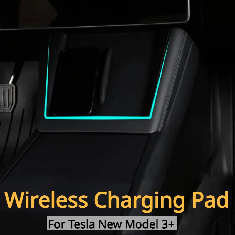 

Беспроводная зарядная панель для Tesla Model 3 +, силиконовый нескользящий коврик, центральное управление, беспроводное зарядное устройство, новая модель 3, аксессуары 2024