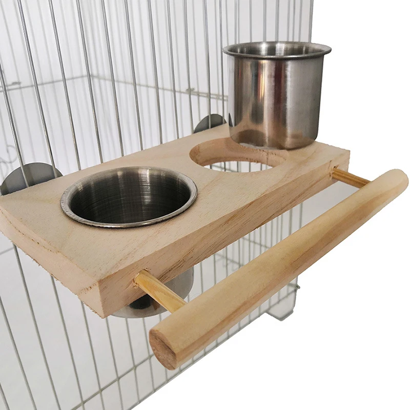 Bird Feeding Cage Food Water Bowl 3
