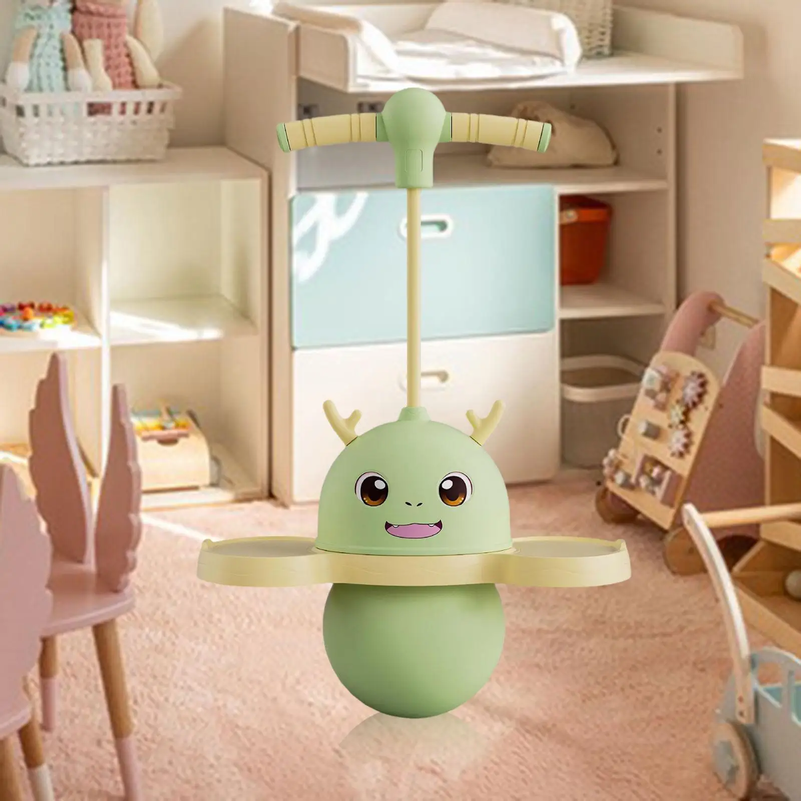 

Pogo Ball with Handle Strong Grip Funny Sports Balance Platform Toy Pogo Stick Jump for Exercises Outdoor Home Playground Girls