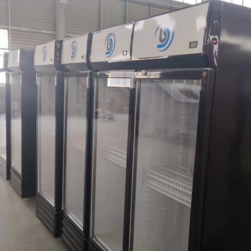 Store Supermarket Upright Beverage Cold Drink Commercial Fridge Display Single Glass Door Refrigerator