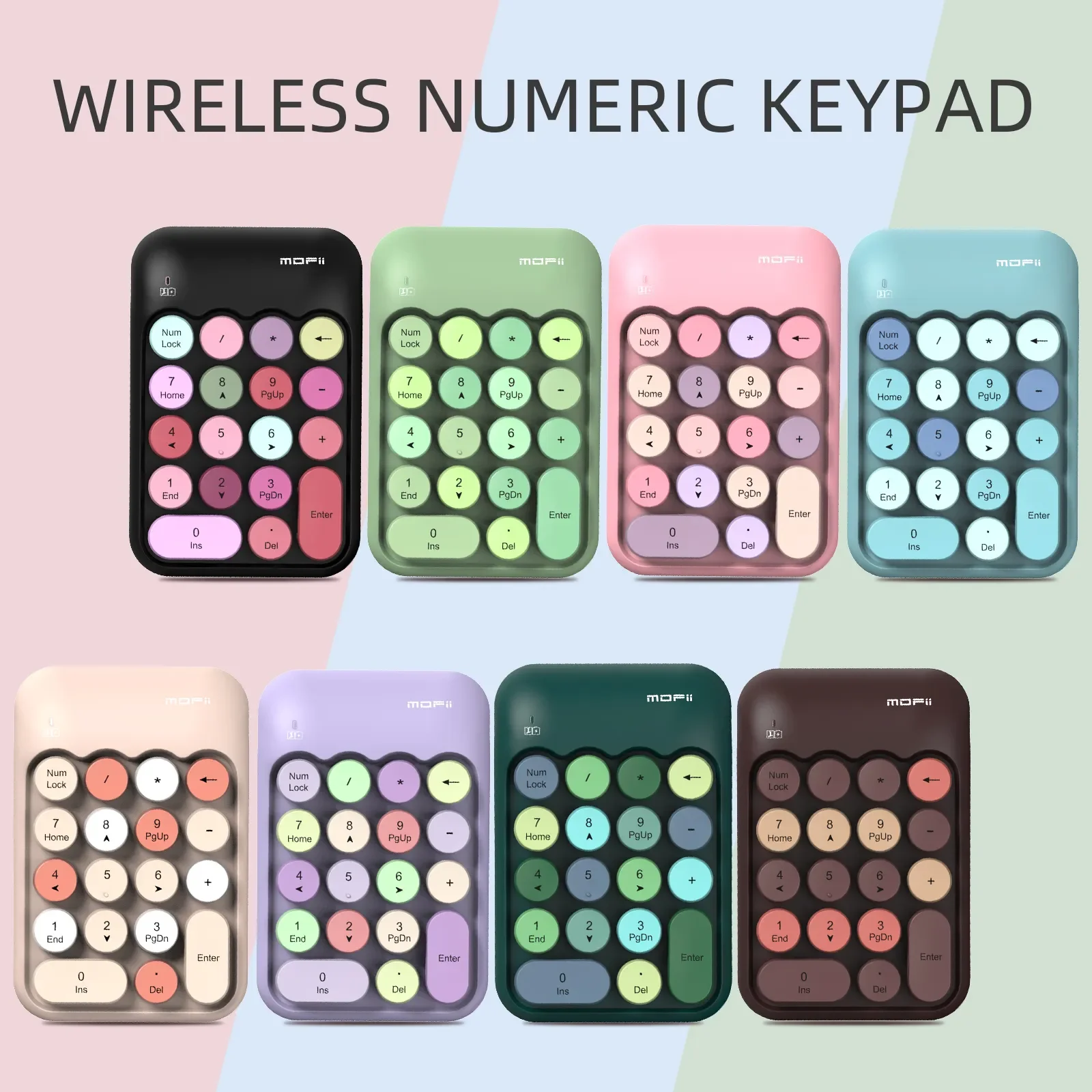 Collezione Aliexpress Tastiera Numerica Wireless Mofii, Mini Tastiera Numerica Portatile Retrò Colorata, Tastiera Esterna Wireless 2.4G Per Computer,L